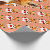 Fox houdt een hart vast - ik hou van je! cadeaupapier (Hoek)