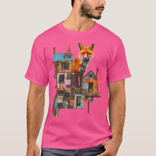 Fox House Kleurrijke Dierenkunst Fox T-shirt