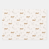 Fox House Sneeuwman Gedempte Kleur Kerstvakantie Inpakpapier Vel (Voorkant)