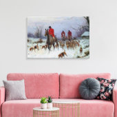 Fox Hunt Huntsmen en Hounds die naar huis terugker Canvas Afdruk (Insitu (Woonkamer))