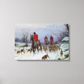 Fox Hunt Huntsmen en Hounds die naar huis terugker Canvas Afdruk (Voorkant)