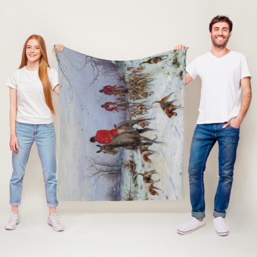 Fox Hunt Huntsmen en Hounds die naar huis terugker Fleece Deken (In situ)