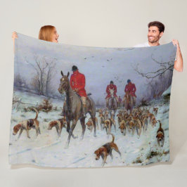 Fox Hunt Huntsmen en Hounds die naar huis terugker Fleece Deken