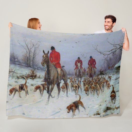 Fox Hunt Huntsmen en Hounds die naar huis terugker Fleece Deken (In situ)