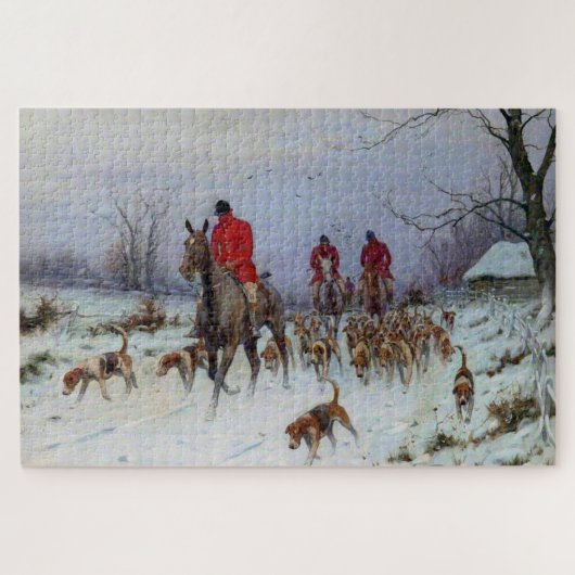 Fox Hunt Huntsmen en Hounds die naar huis terugker Legpuzzel (Horizontaal)