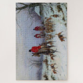 Fox Hunt Huntsmen en Hounds die naar huis terugker Legpuzzel (Verticaal)