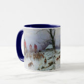 Fox Hunt Huntsmen en Hounds die naar huis terugker Mok (Voorkant links)