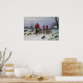 Fox Hunt Huntsmen en Hounds die naar huis terugker Poster (Keuken)