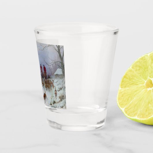 Fox Hunt Huntsmen en Hounds die naar huis terugker Shot Glas (Rechts)