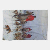 Fox Hunt Huntsmen en Hounds die naar huis terugker Theedoek (Horizontaal)