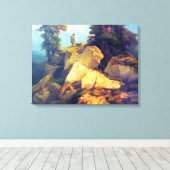 Fox Hunt Josef Navrátil na 1850 Canvas Afdruk (Insitu (Houten vloer))