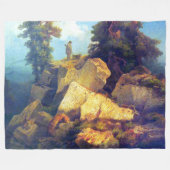 Fox Hunt Josef Navrátil na 1850 Fleece Deken (Voorkant (Horizontaal))