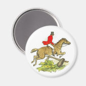 Fox Hunt Jumper Hunter Paardrijden Magneet (Voorkant / Achterkant)
