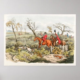 Fox Hunt Waterverf Poster