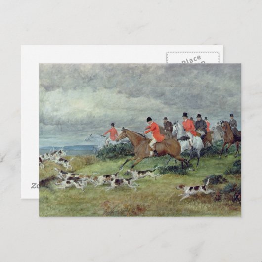 Fox Hunting in Surrey, 19e eeuw Briefkaart (Voorkant / Achterkant)