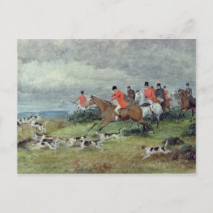 Fox Hunting in Surrey, 19e eeuw Briefkaart
