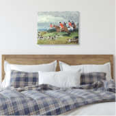 Fox Hunting in Surrey, 19e eeuw Canvas Afdruk (Insitu (Slaapkamer))