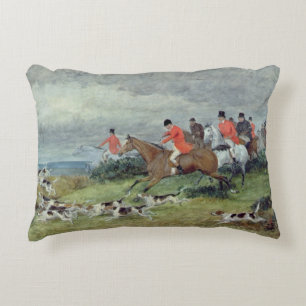 Fox Hunting in Surrey, 19e eeuw Decoratief Kussen