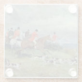 Fox Hunting in Surrey, 19e eeuw Glazen Onderzetter (Achterkant)