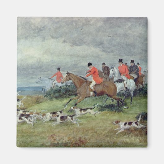 Fox Hunting in Surrey, 19e eeuw Magneet (Voorkant)