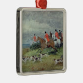 Fox Hunting in Surrey, 19e eeuw Metalen Ornament (Rechts)