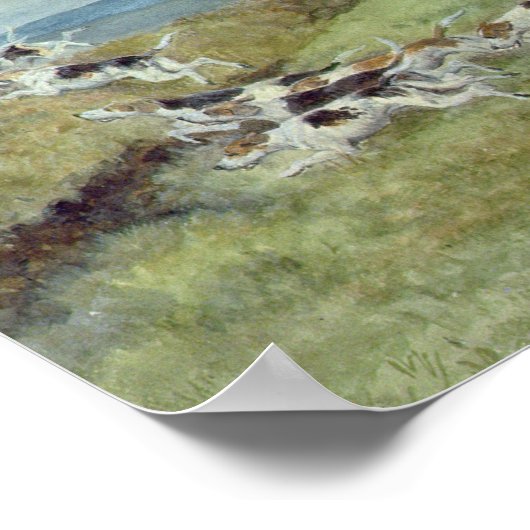 Fox Hunting in Surrey, 19e eeuw Poster (Hoek)