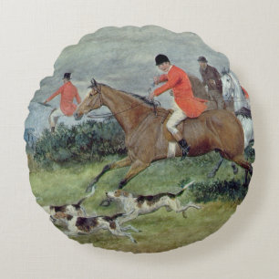 Fox Hunting in Surrey, 19e eeuw Rond Kussen