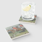 Fox Hunting in Surrey, 19e eeuw Stenen Onderzetter (Zijkant)