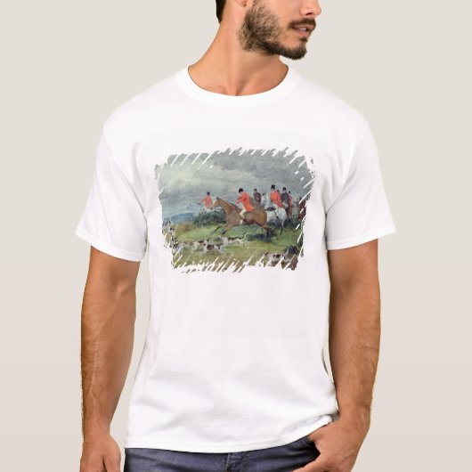 Fox Hunting in Surrey, 19e eeuw T-shirt (Voorkant)