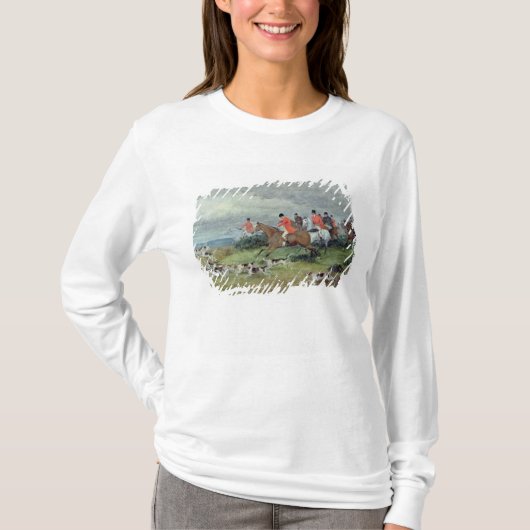 Fox Hunting in Surrey, 19e eeuw T-shirt (Voorkant)
