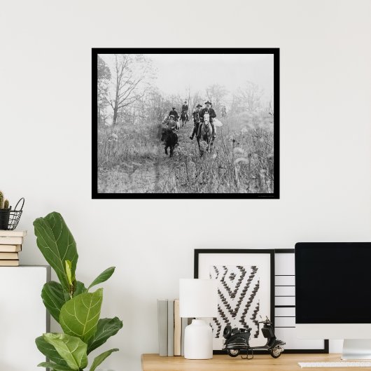 Fox Hunting in Virginia 1924 Poster (Thuiskantoor)