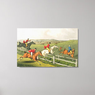 Fox Hunting, opgehaald door I. Clark, pub. door Th Canvas Afdruk