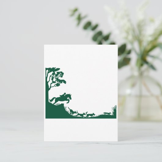 Fox Hunting Silhouette Briefkaart (Staand voorkant)