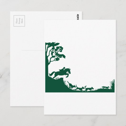 Fox Hunting Silhouette Briefkaart (Voorkant / Achterkant)