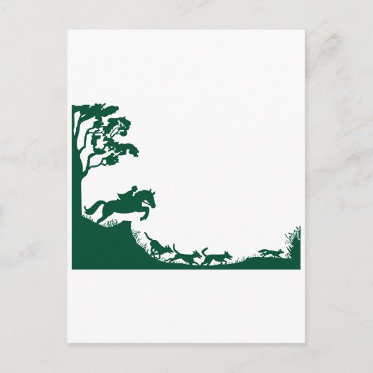 Fox Hunting Silhouette Briefkaart (Voorkant)