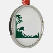 Fox Hunting Silhouette Metalen Ornament (Rechts)