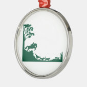 Fox Hunting Silhouette Metalen Ornament (Links)