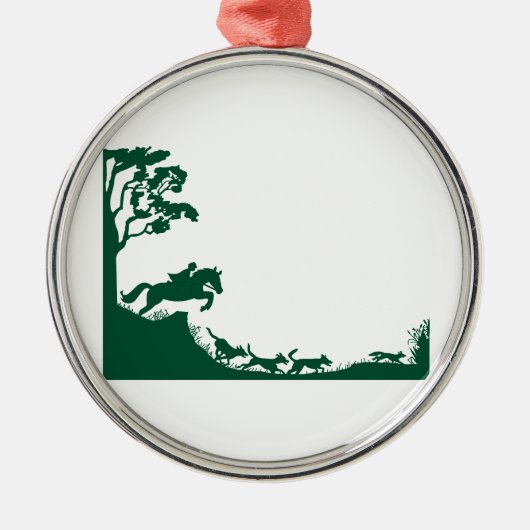 Fox Hunting Silhouette Metalen Ornament (Voorkant)