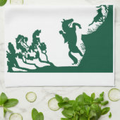 Fox Hunting Silhouette Theedoek (Gevouwen)