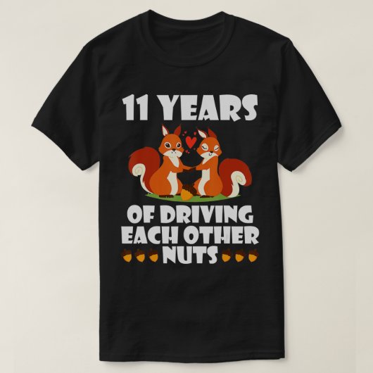 Fox Husband Wife trouwde 11 jaar met het besturen  T-shirt (Design voorkant)