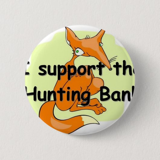 Fox I ondersteunt het jachtverbod Ronde Button 5,7 Cm (Voorkant)