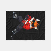 Fox Ice Hockey Player  Fleece Deken (Voorkant (Horizontaal))
