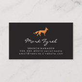 Fox Icon (zwart en wit) Visitekaartje (Achterkant)