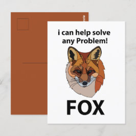 Fox Ik kan elk probleem helpen oplossen Funny Fox Briefkaart