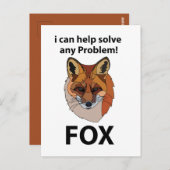 Fox Ik kan elk probleem helpen oplossen Funny Fox Briefkaart (Voorkant / Achterkant)