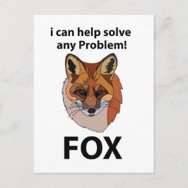 Fox Ik kan elk probleem helpen oplossen Funny Fox Briefkaart