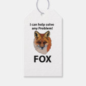 Fox Ik kan elk probleem helpen oplossen Funny Fox Cadeaulabel (Voorkant)