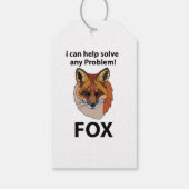 Fox Ik kan elk probleem helpen oplossen Funny Fox Cadeaulabel (Achterkant)
