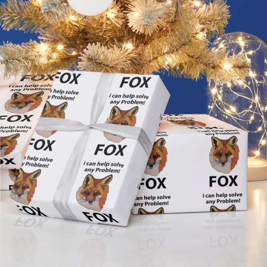Fox Ik kan elk probleem helpen oplossen Funny Fox Cadeaupapier (Feestdagen)