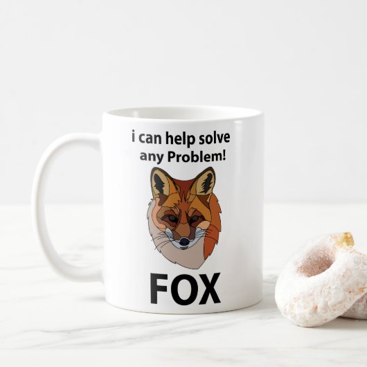 Fox Ik kan elk probleem helpen oplossen Funny Fox Koffiemok (Met donut)